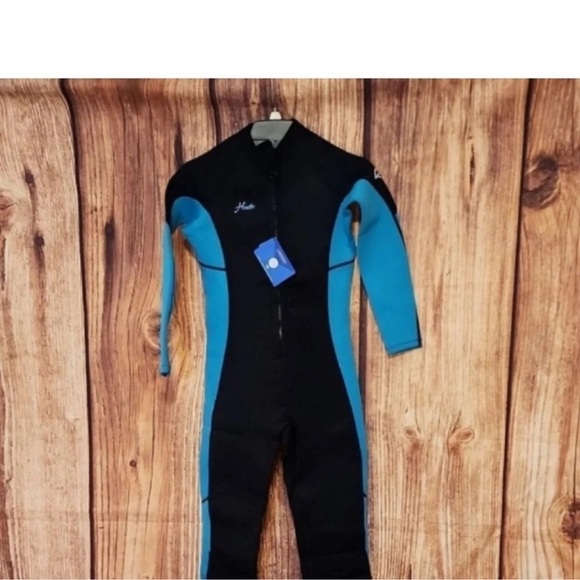 Women's Black and Blue Wetsuit women / youth 3/2mm surfing, diving, neoprene - Picture 6 of 10